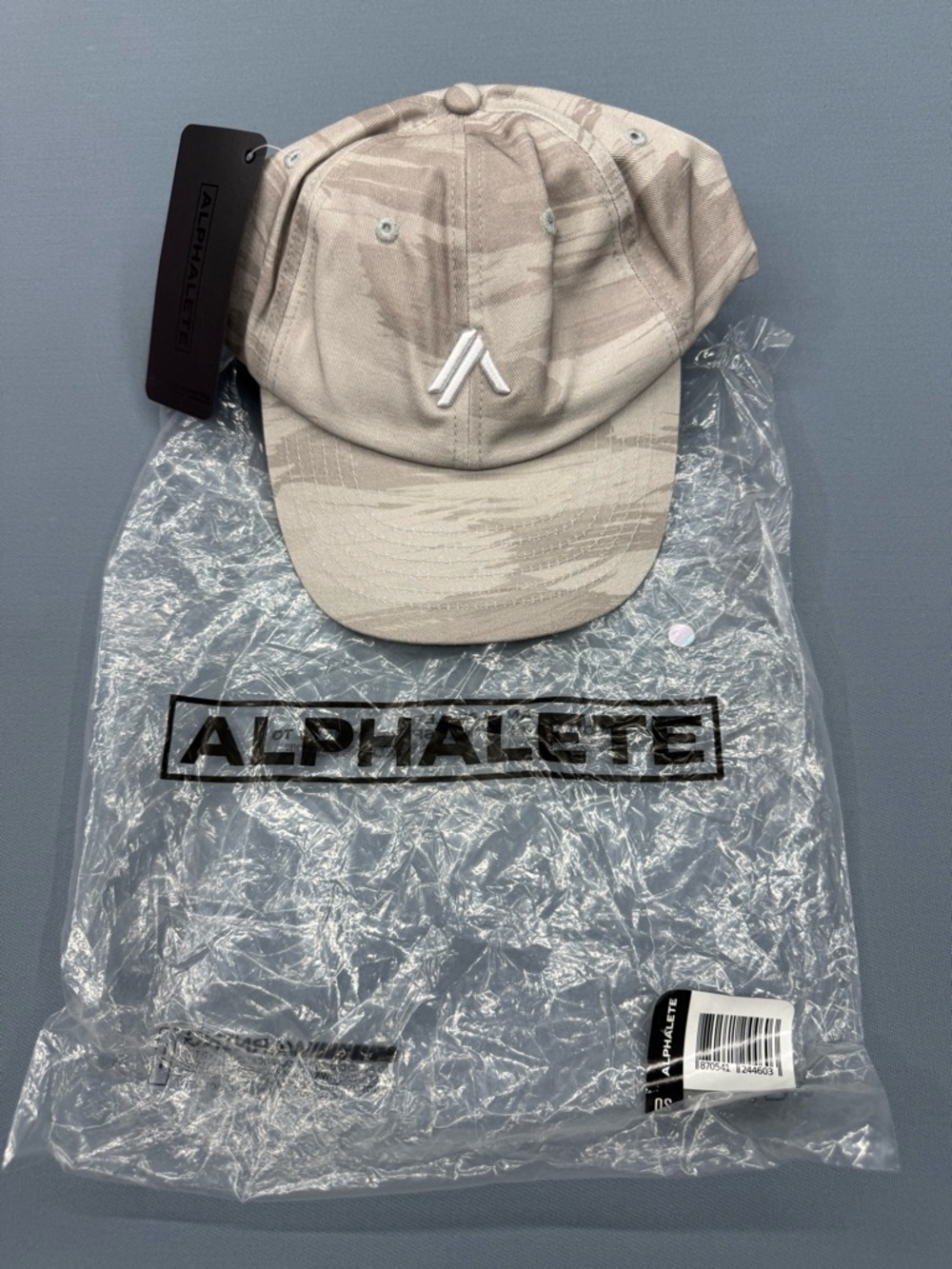 Alphalete Beige Camo Logo Cap